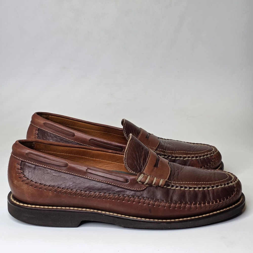 H.S. Trask Bozeman Men's Penny Loafers‎ Size 11 M Brown Leather Moc Vibram Sole